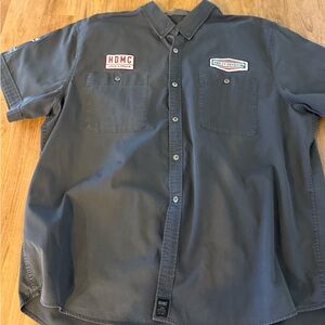 Harley-Davidson Men's Short Sleeve Button-Down Shirt - Charcoal Gray